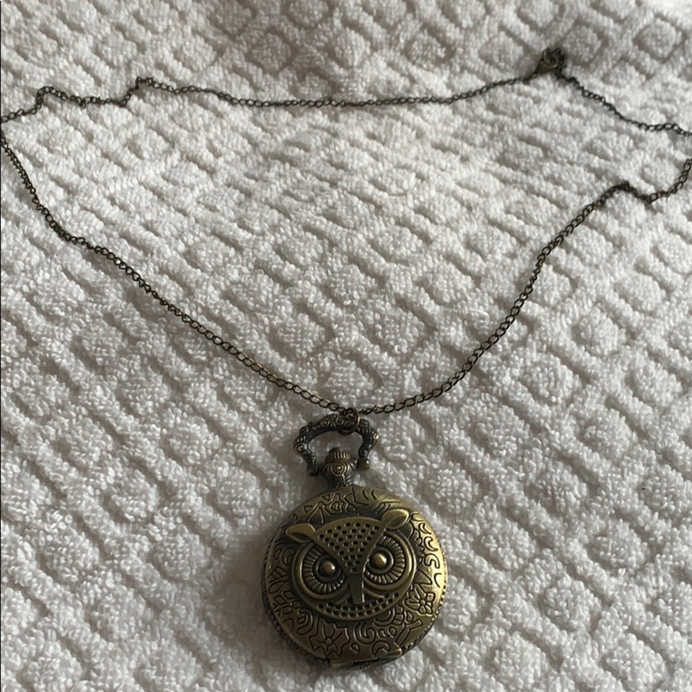Owl pocket watch pendant